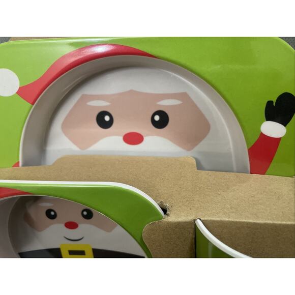 Baby Natural Bamboo Fiber Tableware‎ Bowl Baby Feeding Plate Children Bowl Santa - Picture 3 of 5